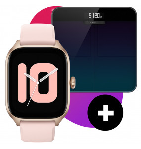 Smartwatch Amazfit GTS 4 Rosebud Pink + Waga Amazfit Smart Scale